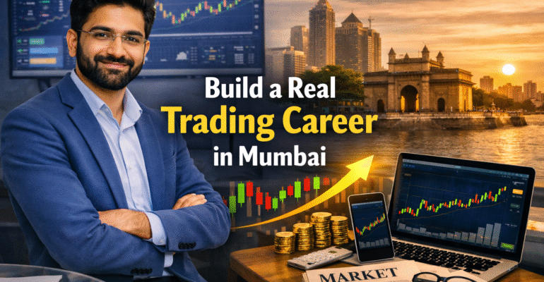 Classroom of trainees learning stock trading and portfolio management at a leading Financial Market Training Academy.